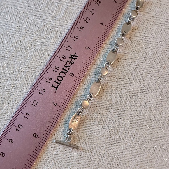 Vintage Mexico 925 Black Onyx Toggle Clasp Bracelet Sterling Silver Signed 7 1/4 - Picture 6 of 13